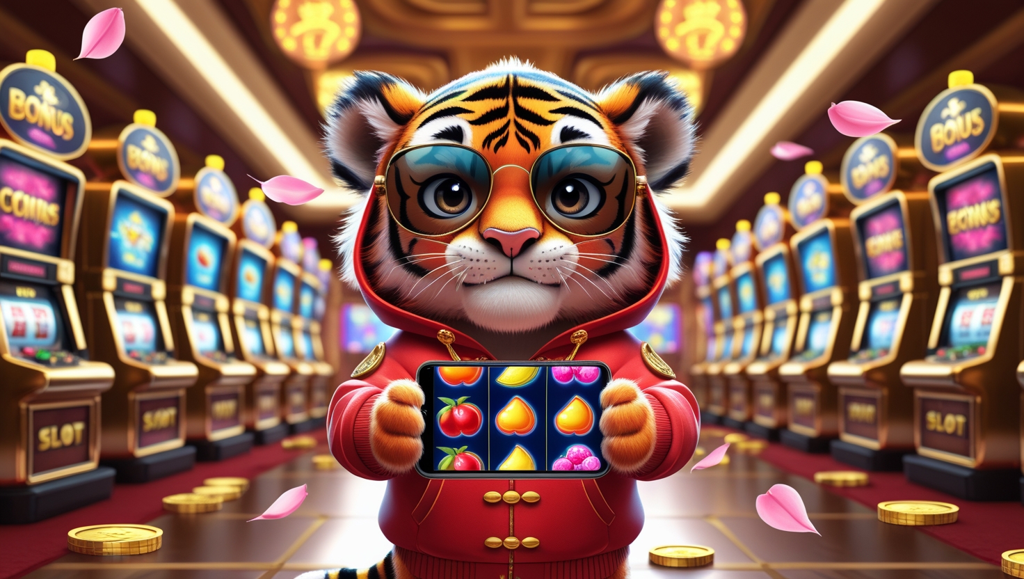 Fortune Tiger Character with Glasses in Casino